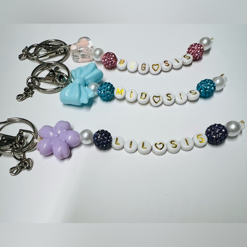 Colorful Beaded Keychain Set for sisters